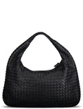 Medium Navy Intrecciato Hobo Bag