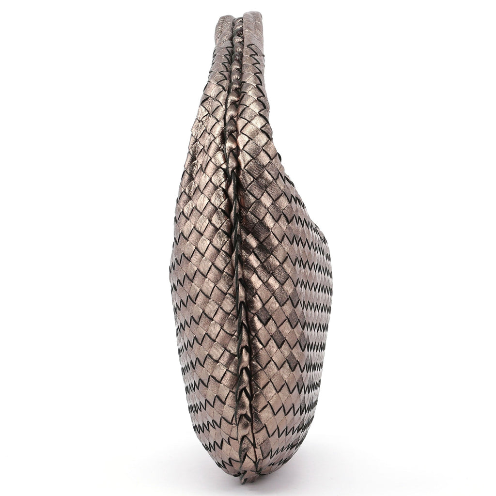 Metallic Gold Veneta Intrecciato Hobo Bag