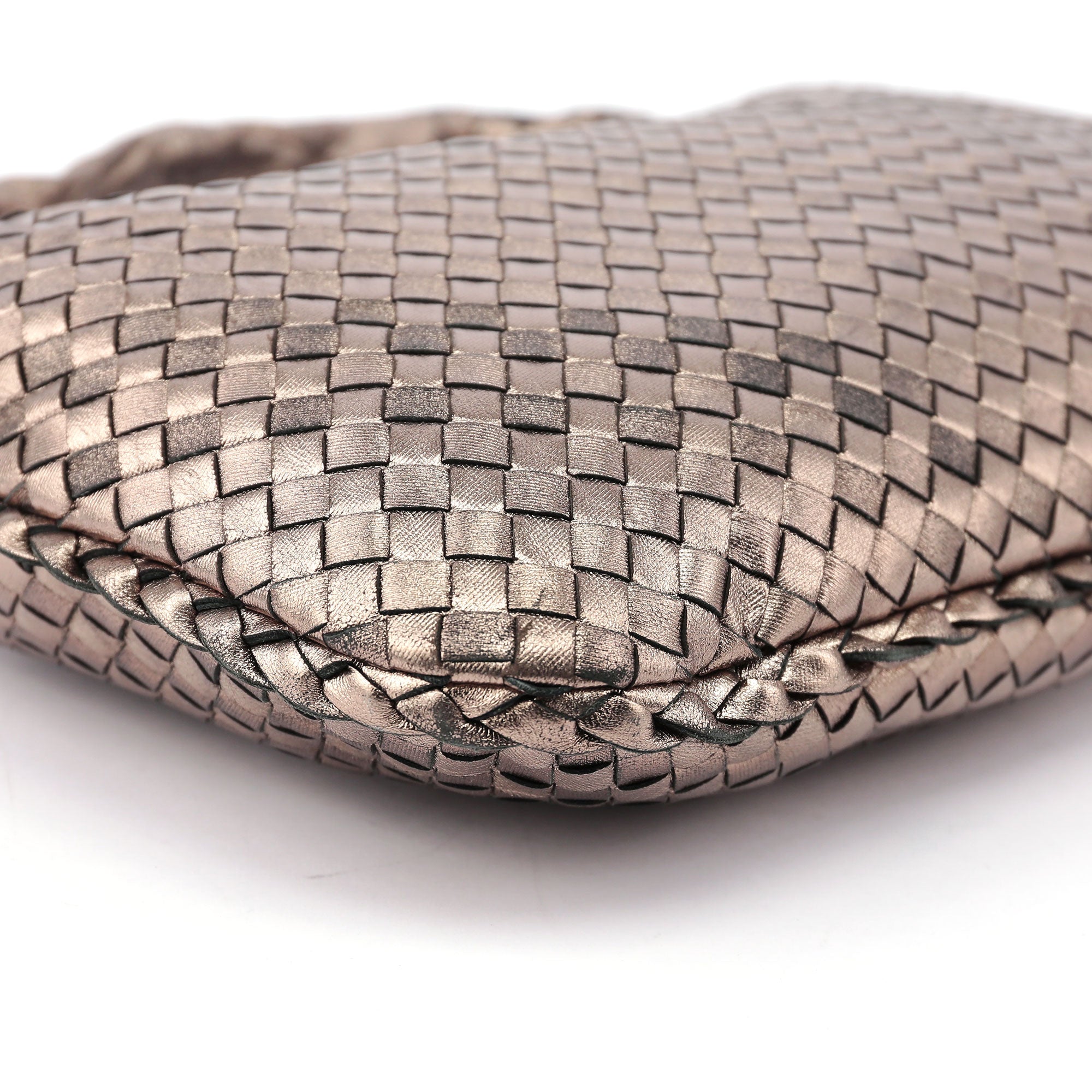 Metallic Gold Veneta Intrecciato Hobo Bag
