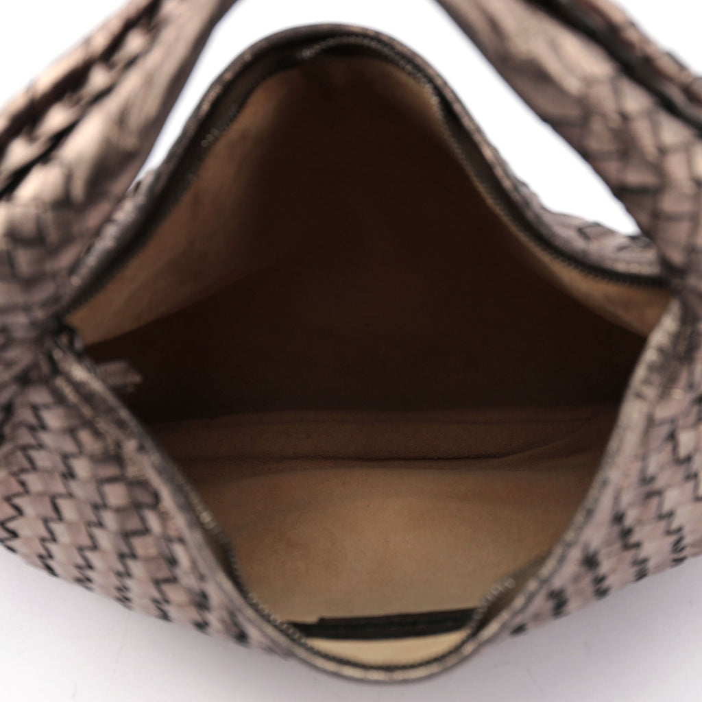 Metallic Gold Veneta Intrecciato Hobo Bag
