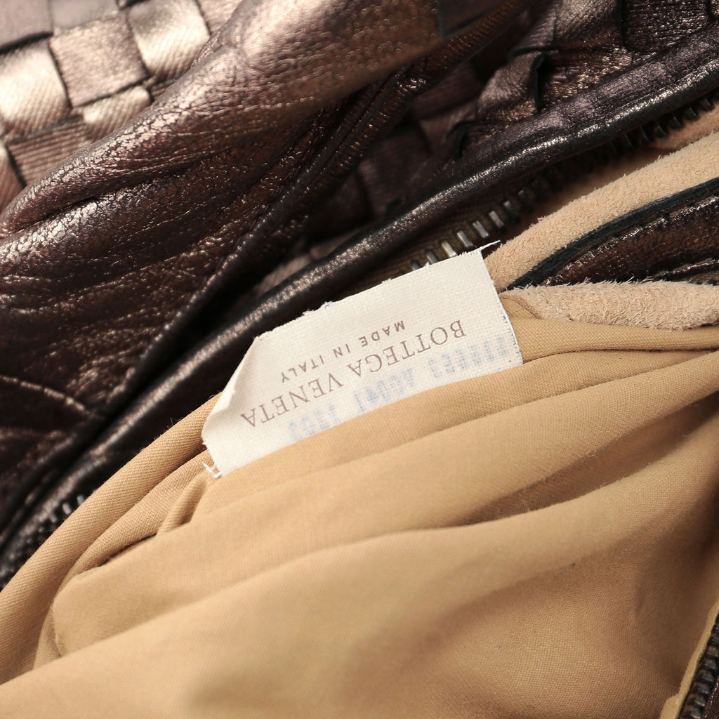 Metallic Gold Veneta Intrecciato Hobo Bag