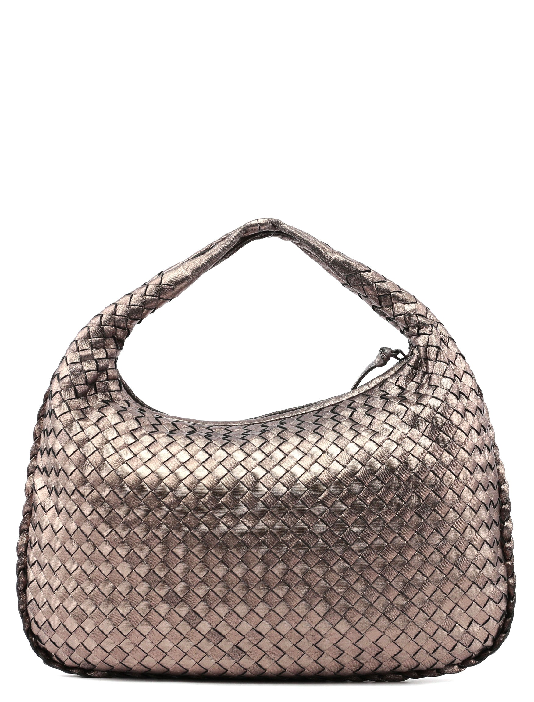 Metallic Gold Veneta Intrecciato Hobo Bag
