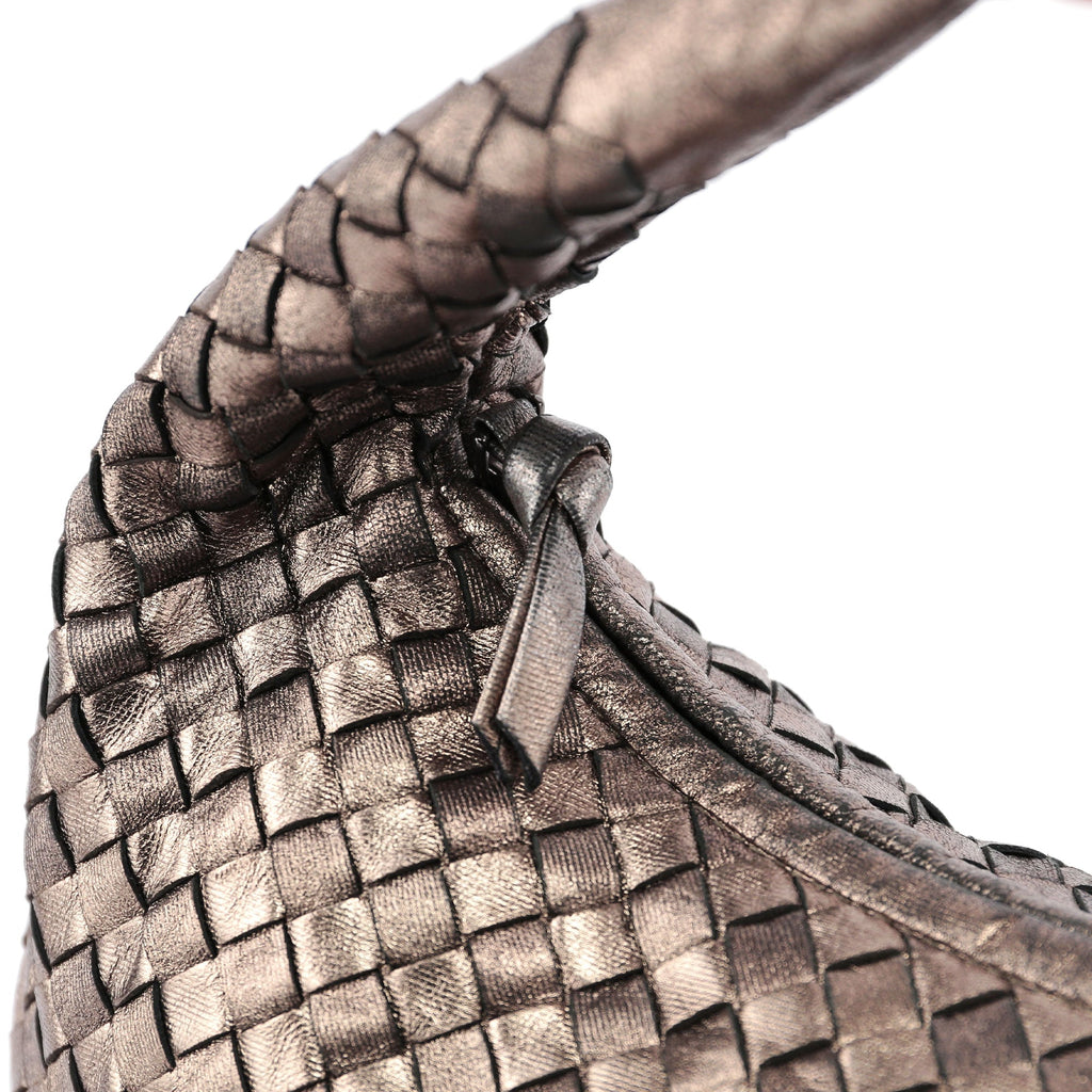 Metallic Gold Veneta Intrecciato Hobo Bag
