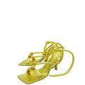 Bottega Veneta Metallic Lime Nappa Knot Sandal 37