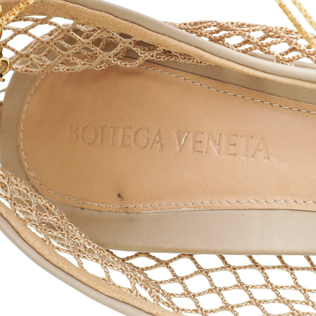 Bottega Veneta Nude Stretch Chain Pump 38
