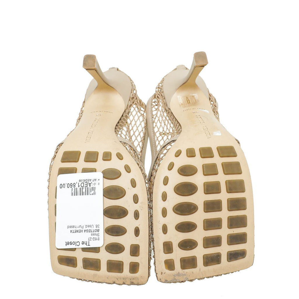 Bottega Veneta Nude Stretch Chain Pump 38