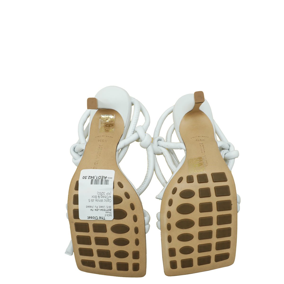 Bottega Veneta Optic White Knot Sandals 39.5