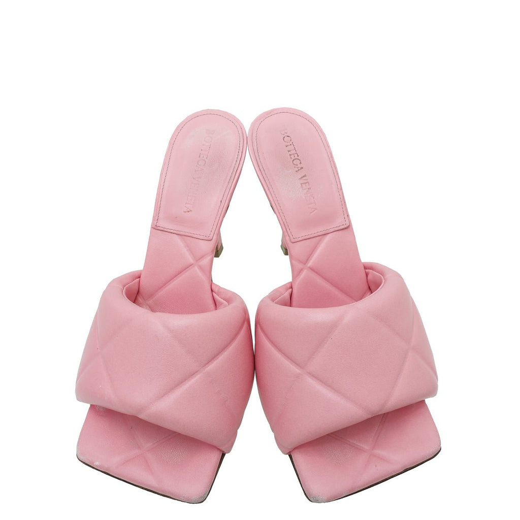 Bottega Veneta Pink Lido Intrecciato Embossed Mules 36