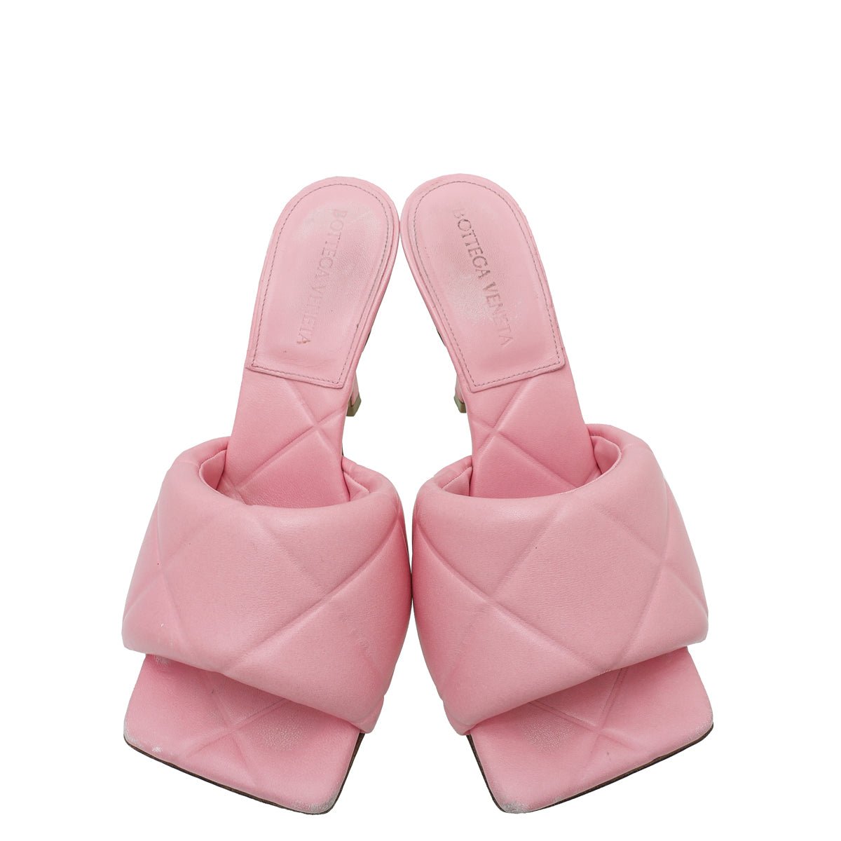 Bottega Veneta Pink Lido Intrecciato Embossed Mules 36