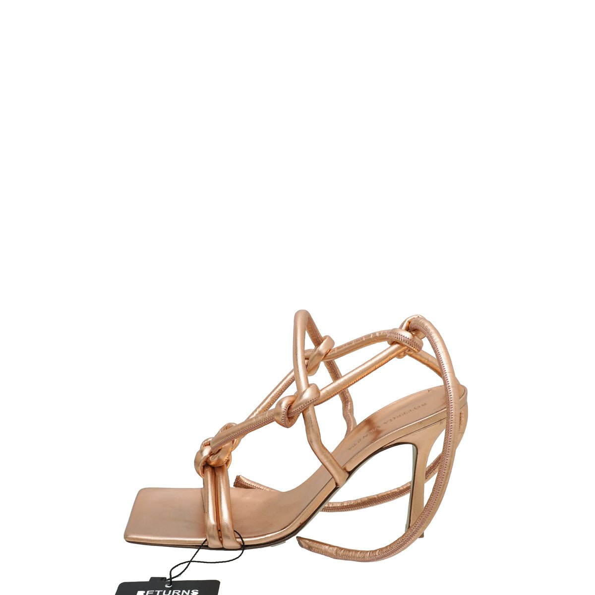 Bottega Veneta Rose Gold Nappa Knot Sandal 39.5