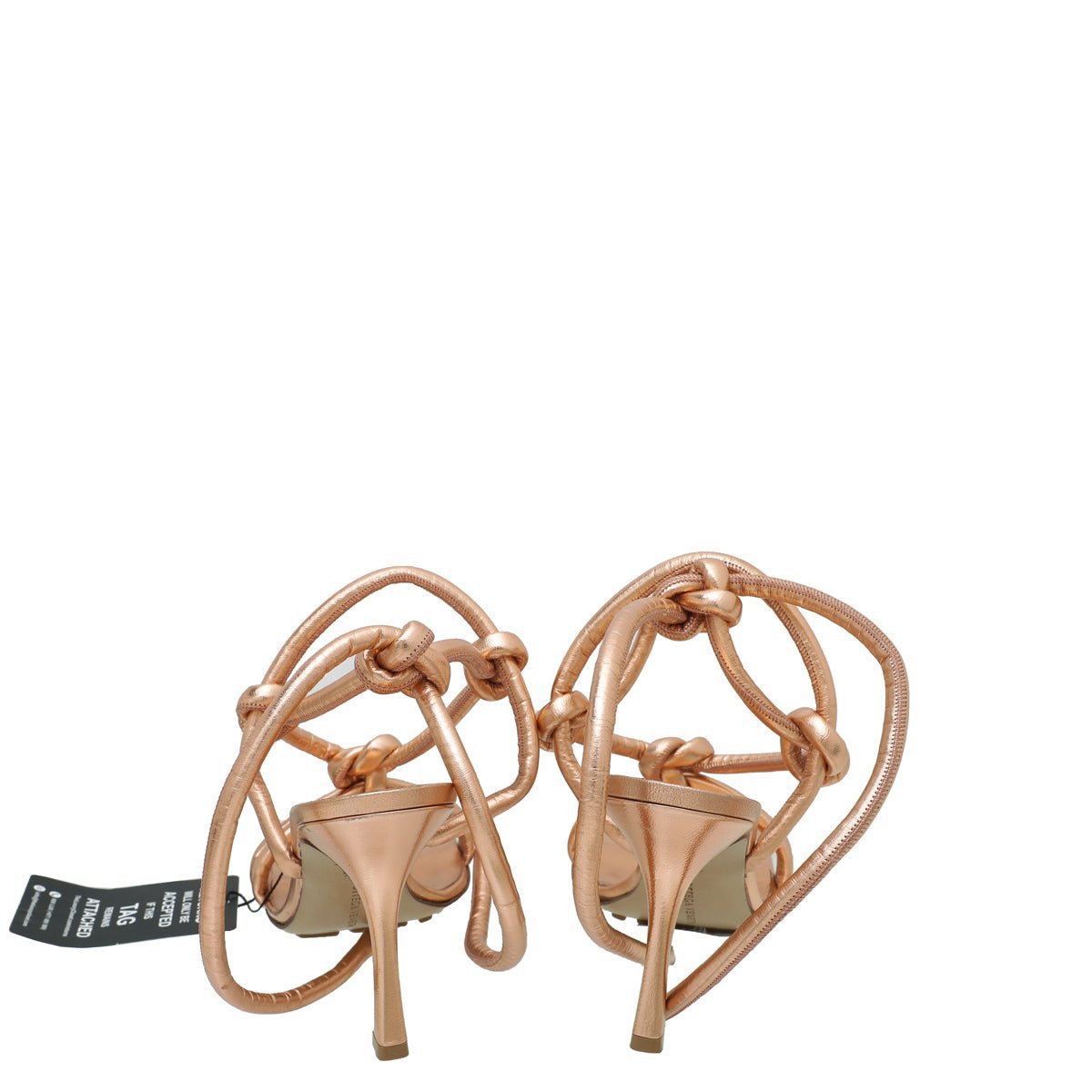 Bottega Veneta Rose Gold Nappa Knot Sandal 39.5