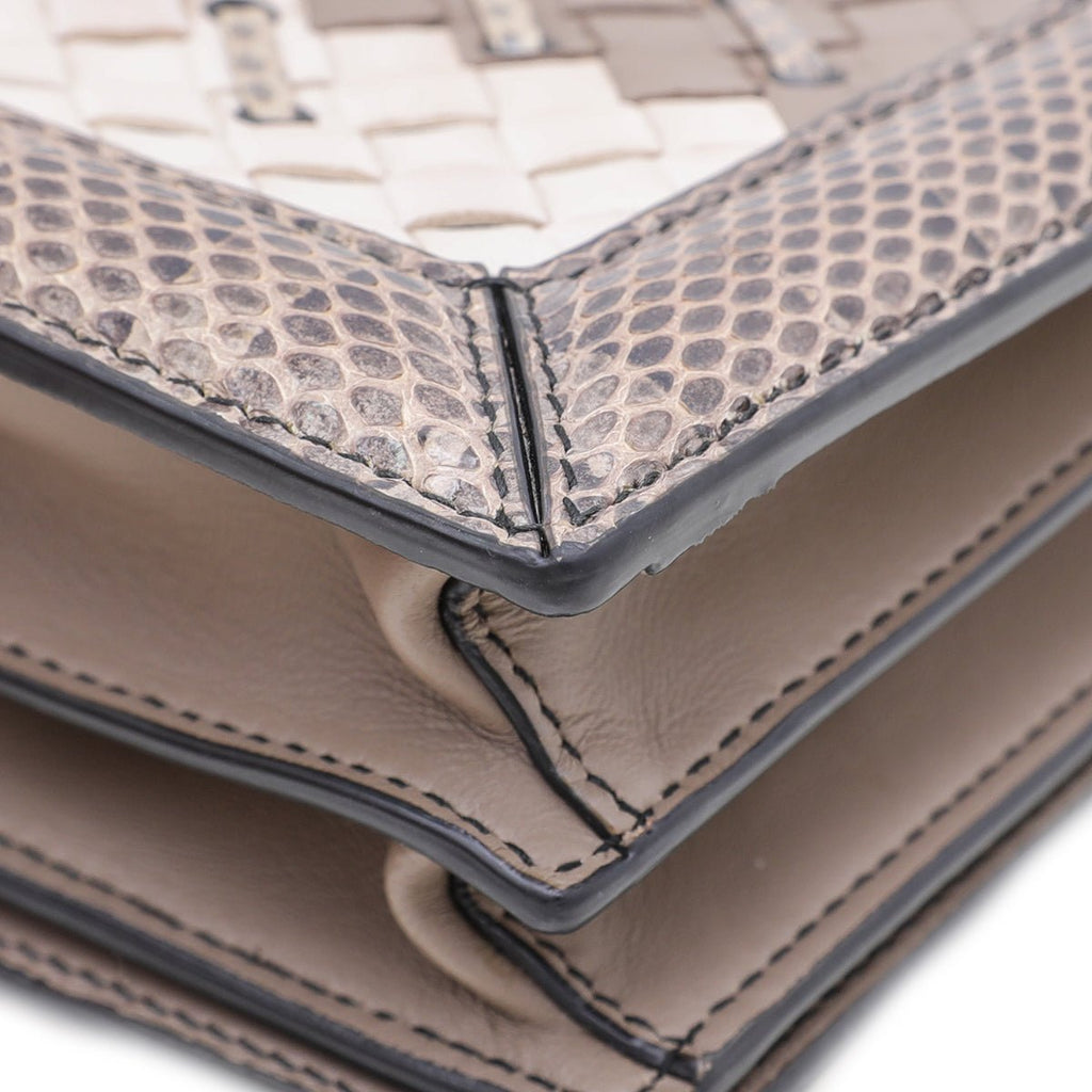 Bottega Veneta Tricolor Mist Intrecciato Club Stitch Olimpia Knot Clutch