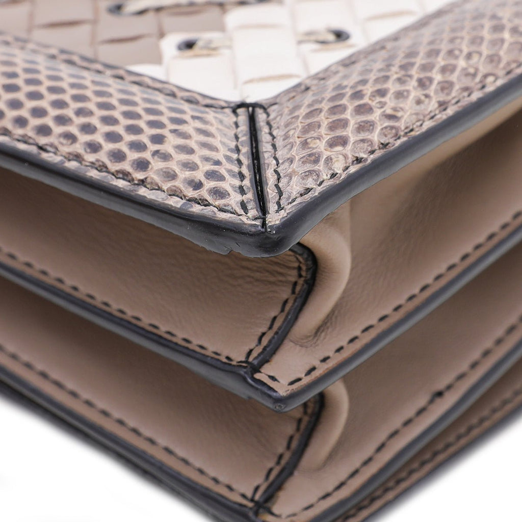 Bottega Veneta Tricolor Mist Intrecciato Club Stitch Olimpia Knot Clutch