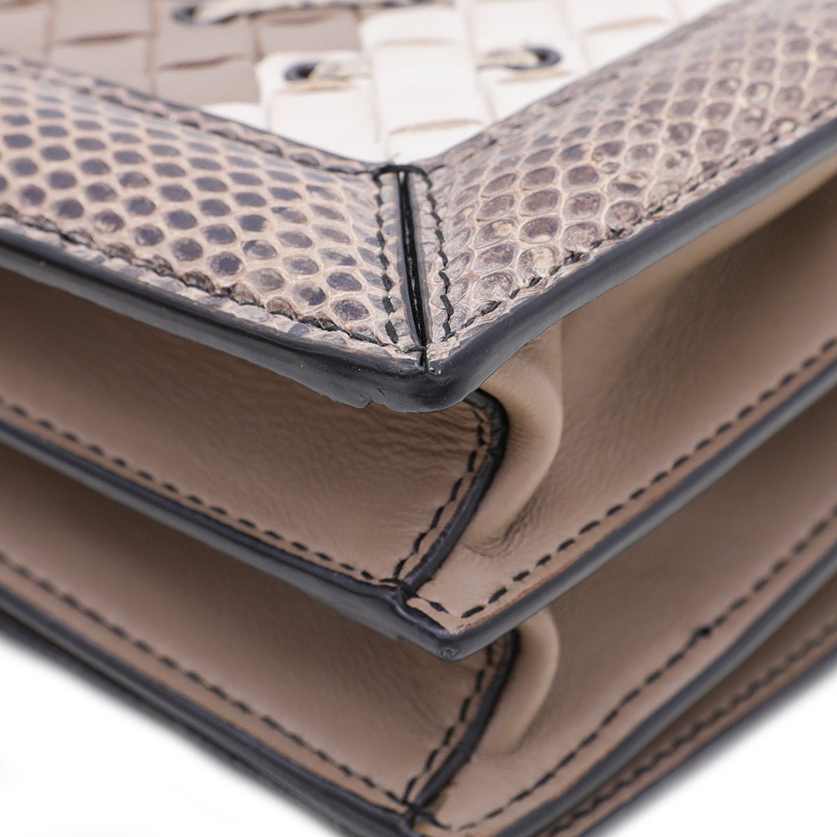 Bottega Veneta Tricolor Mist Intrecciato Club Stitch Olimpia Knot Clutch