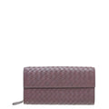 Bottega Veneta Violet Intrecciato Nappa Flap Continental Wallet