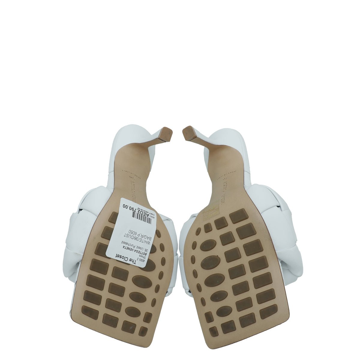 Bottega Veneta White Intrecciato Nappa Lido Mules 38