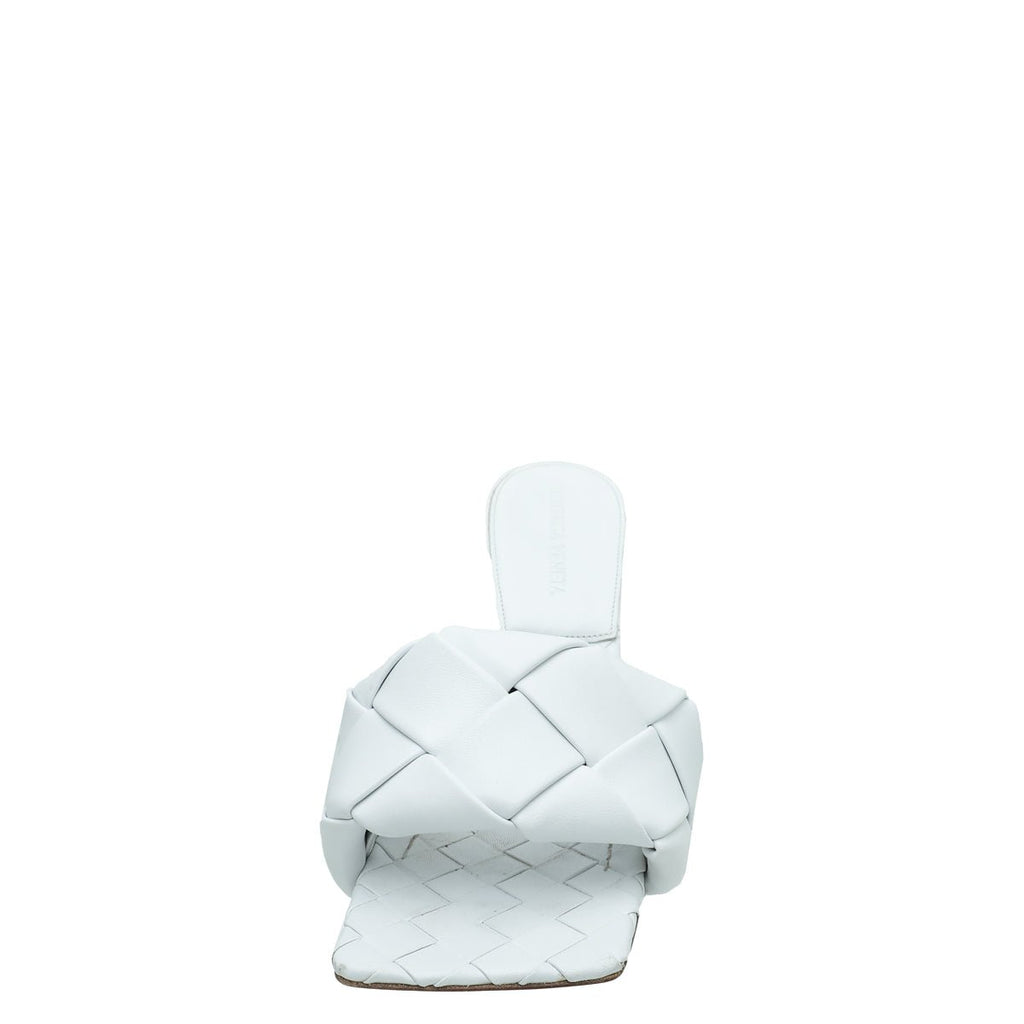 Bottega Veneta White Intrecciato Nappa Lido Mules 38