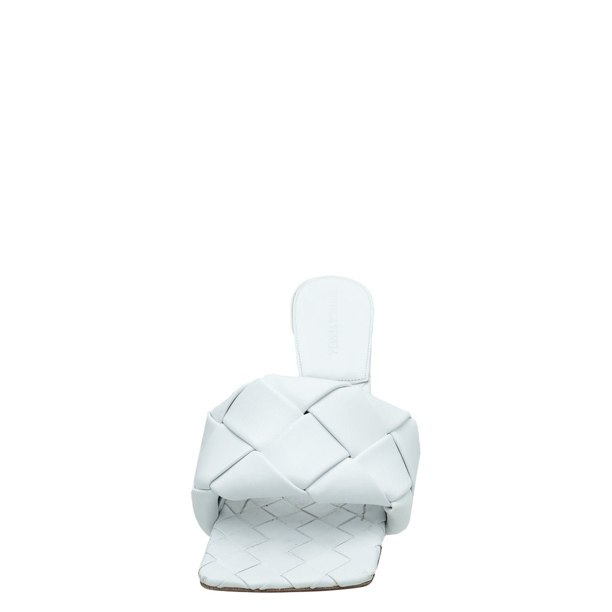 Bottega Veneta White Intrecciato Nappa Lido Mules 38