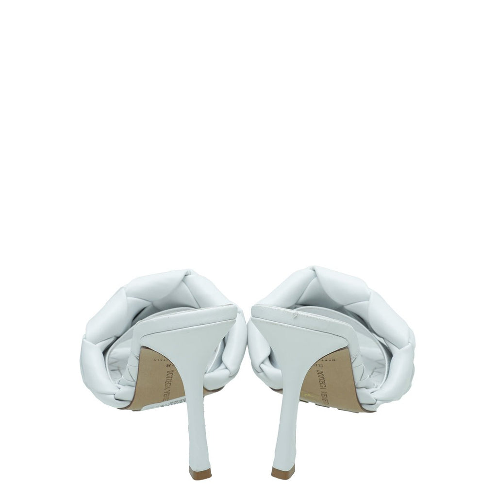 Bottega Veneta White Intrecciato Nappa Lido Mules 38