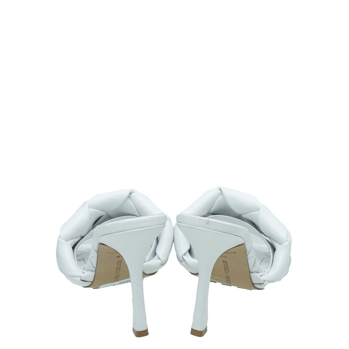 Bottega Veneta White Intrecciato Nappa Lido Mules 38