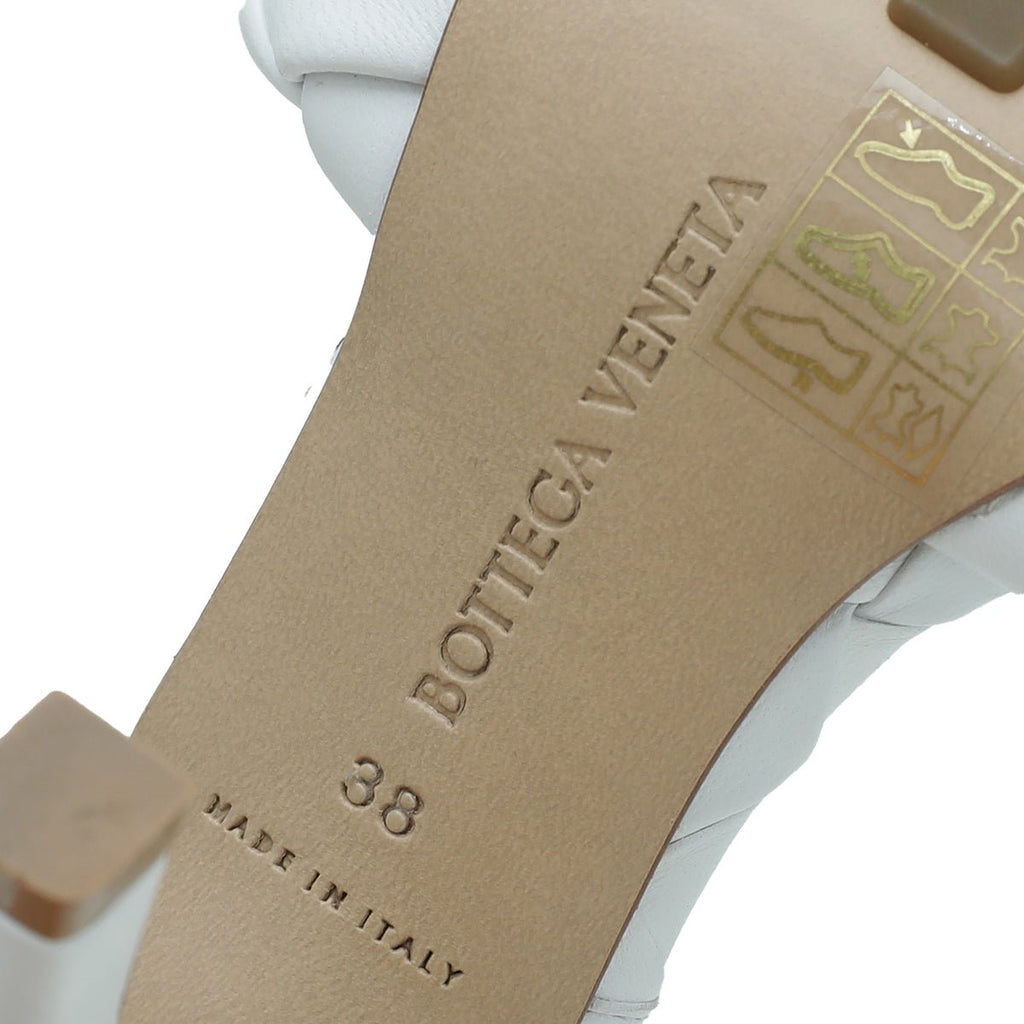 Bottega Veneta White Intrecciato Nappa Lido Mules 38