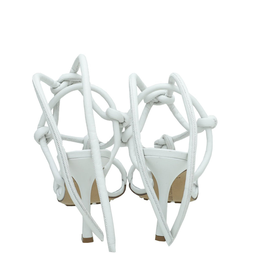 Bottega Veneta White Nappa Knot Sandal 38