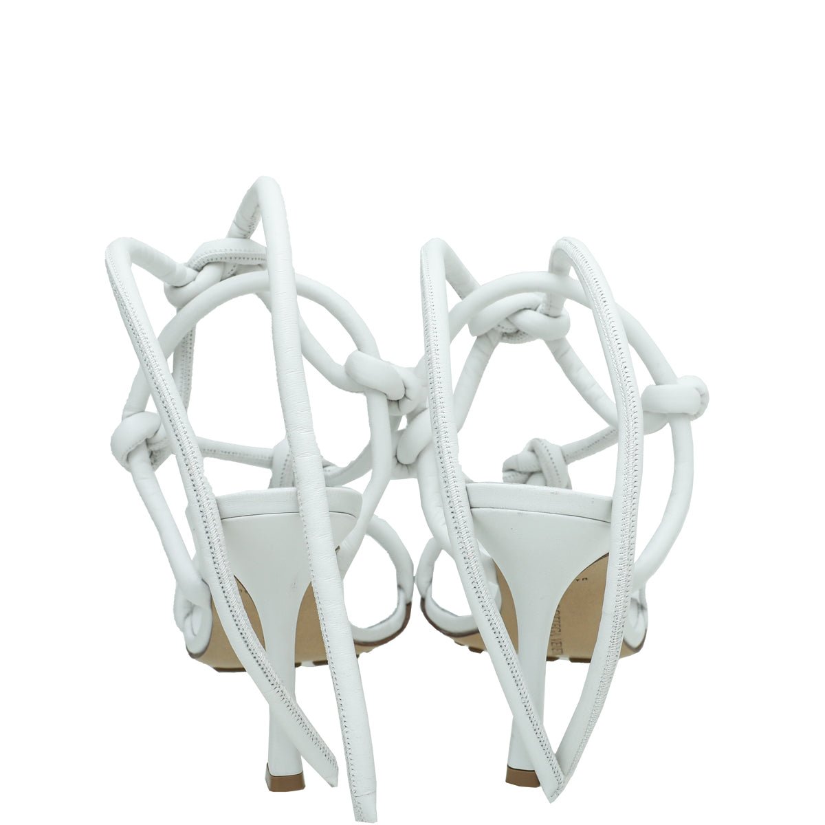 Bottega Veneta White Nappa Knot Sandal 38