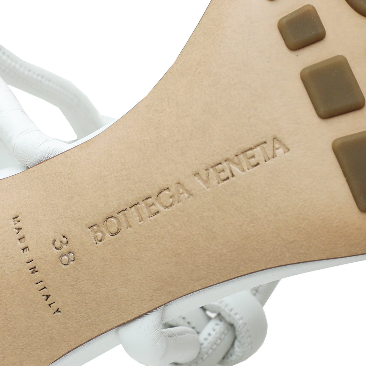 Bottega Veneta White Nappa Knot Sandal 38