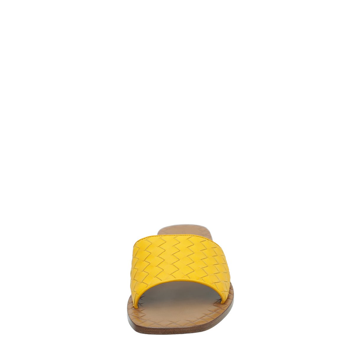Bottega Veneta Yellow Intrecciato Flat Sandal 39