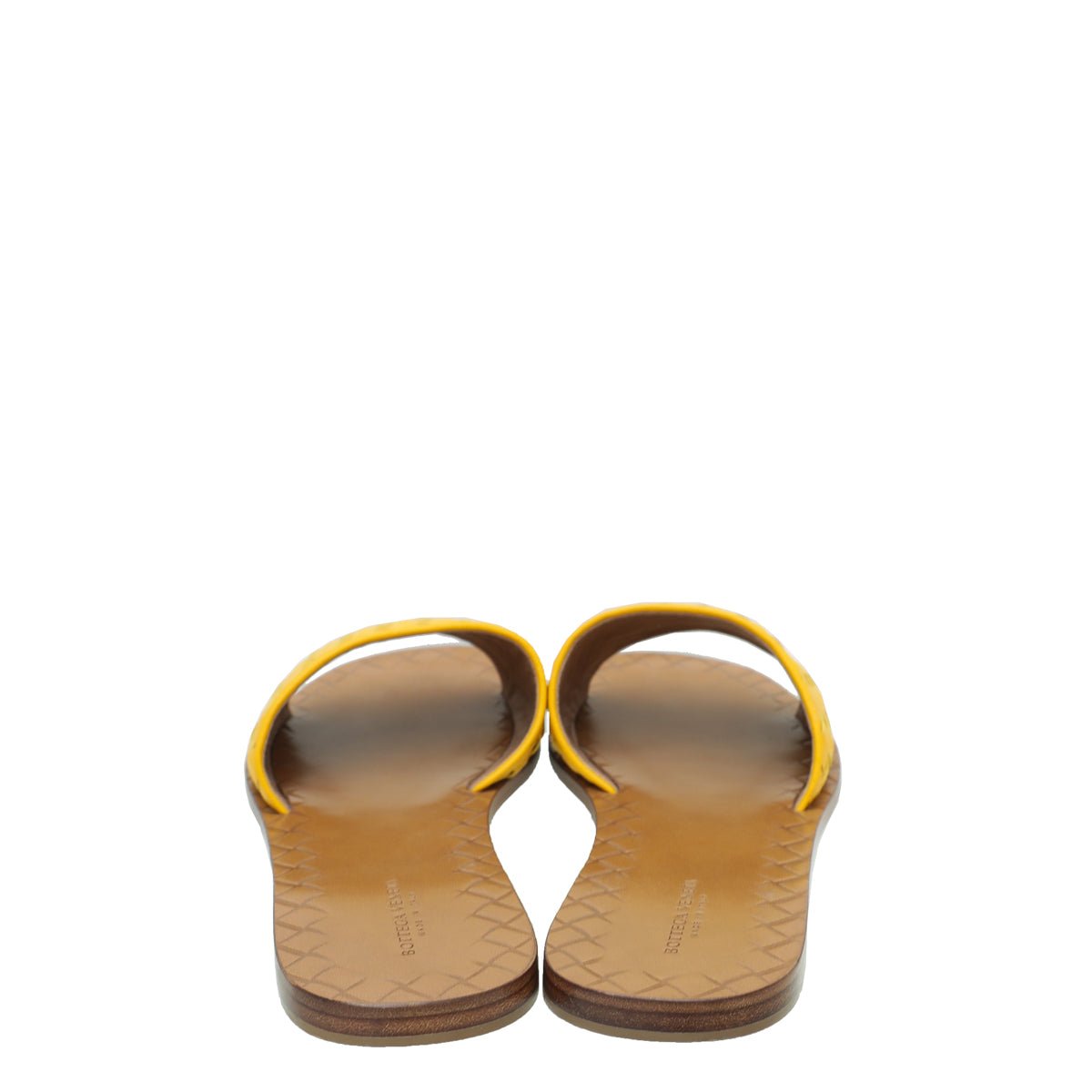 Bottega Veneta Yellow Intrecciato Flat Sandal 39