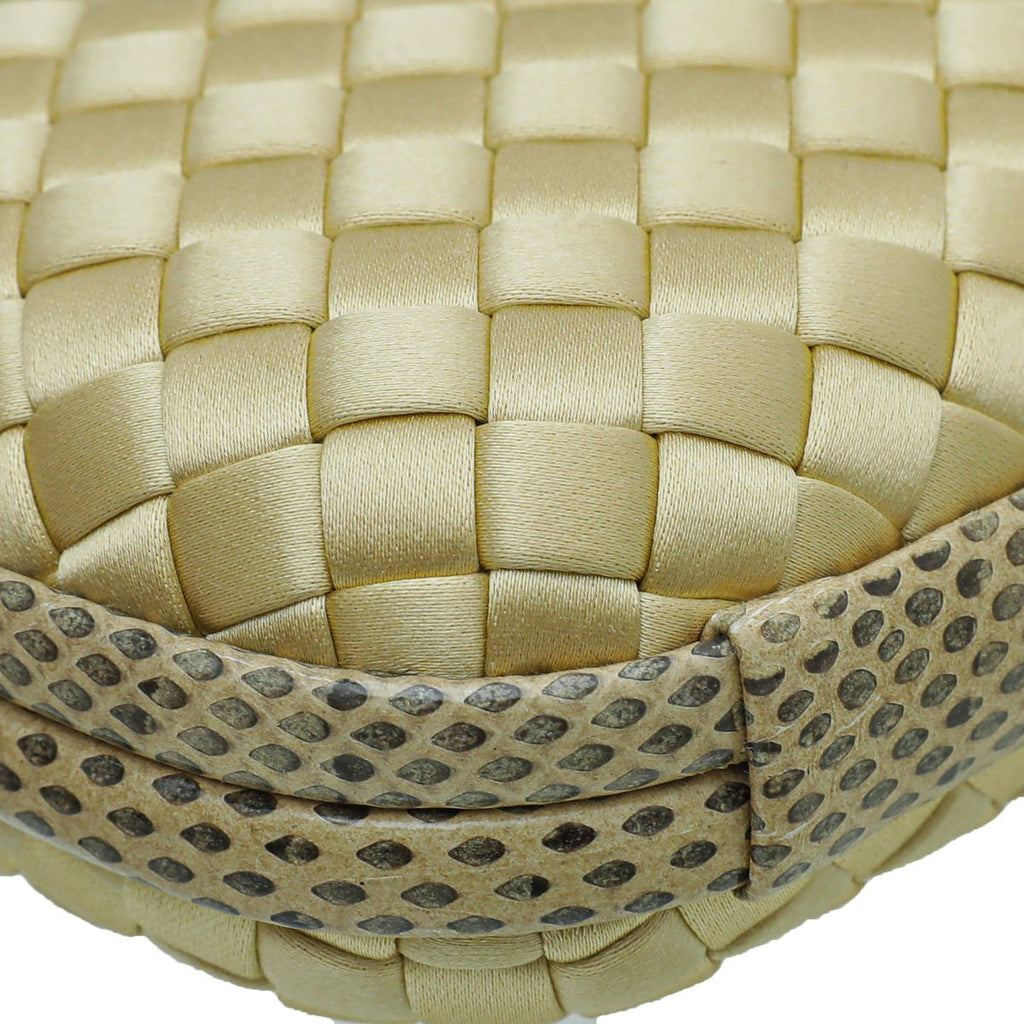 Bottega Veneta Yellow Intrecciato Stretch Knot Clutch