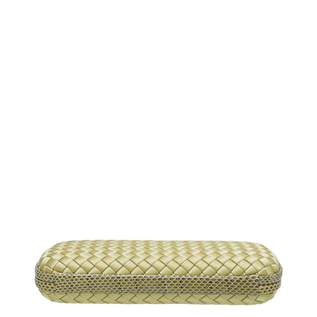 Bottega Veneta Yellow Intrecciato Stretch Knot Clutch