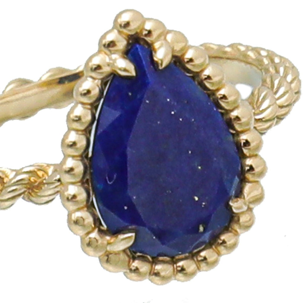 Boucheron 18K Yellow Gold Boheme Lapis Lazuli Serpent Small Ring 50
