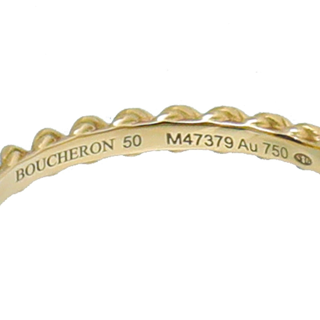 Boucheron 18K Yellow Gold Boheme Lapis Lazuli Serpent Small Ring 50