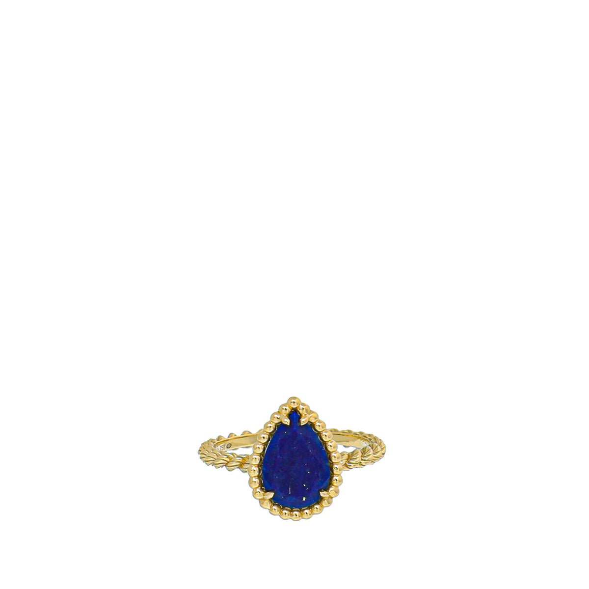 Boucheron 18K Yellow Gold Boheme Lapis Lazuli Serpent Small Ring 50