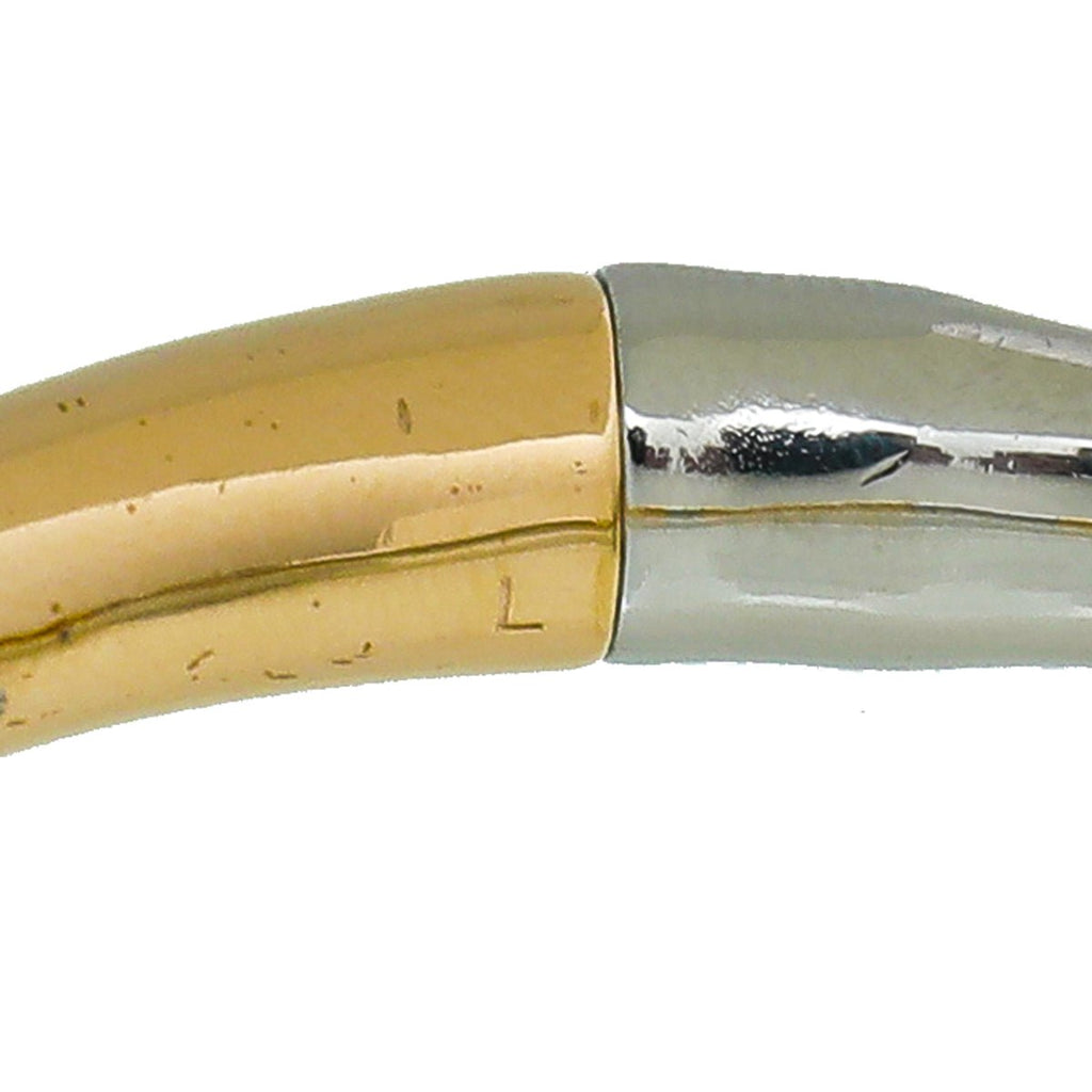 Burberry 2 Tone Finish Hoof Open Cuff Bracelet Large