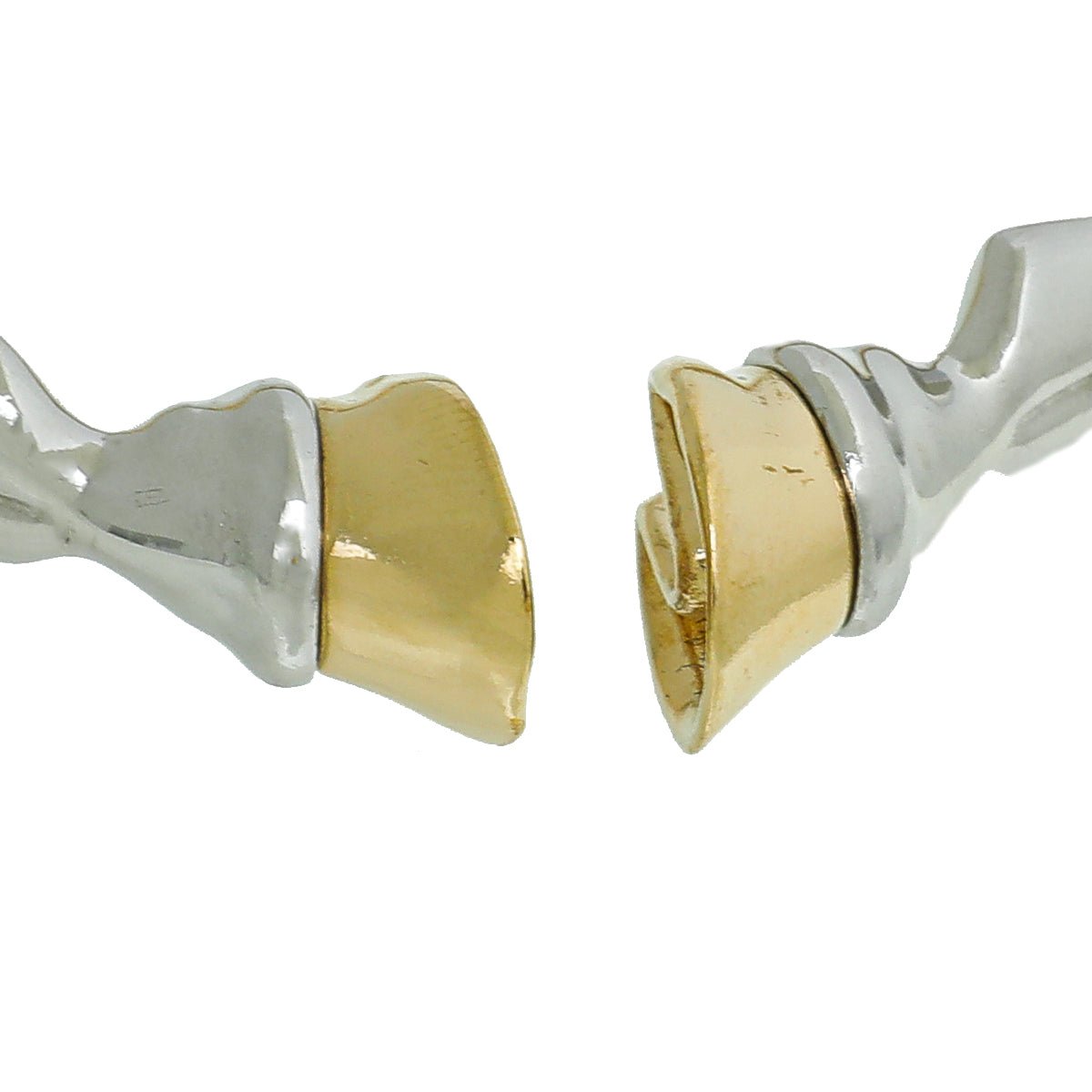 Burberry 2 Tone Finish Hoof Open Cuff Bracelet Large