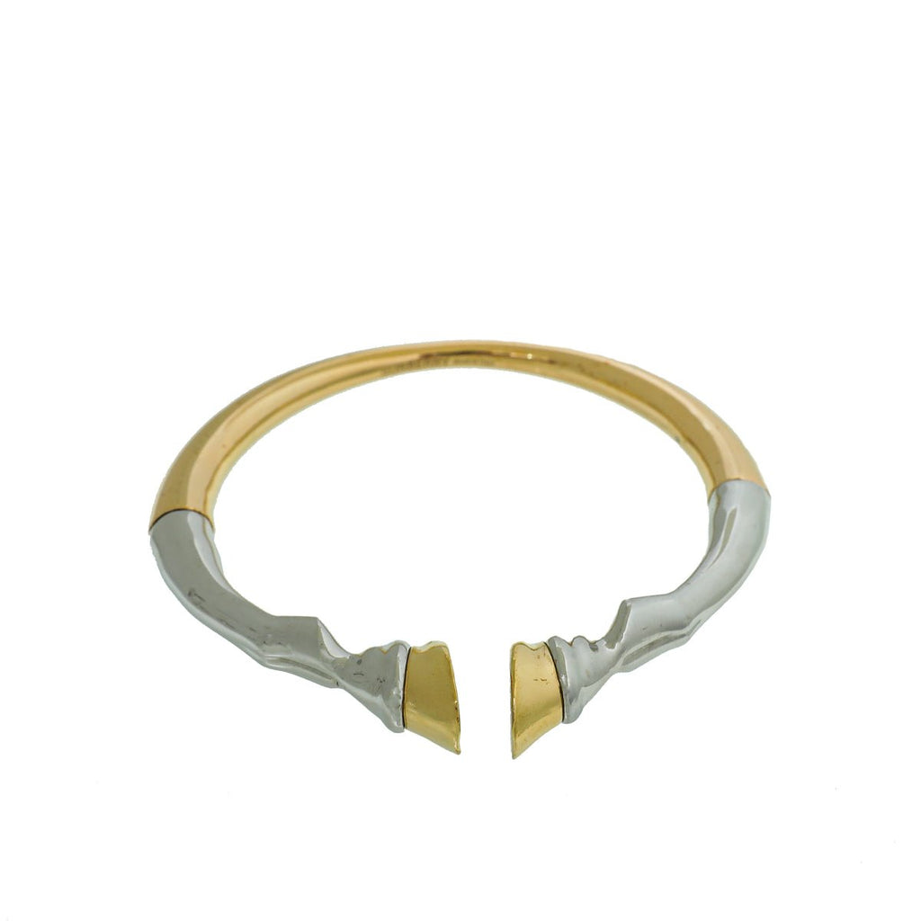 Burberry 2 Tone Finish Hoof Open Cuff Bracelet Large