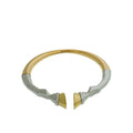 Burberry 2 Tone Finish Hoof Open Cuff Bracelet Large