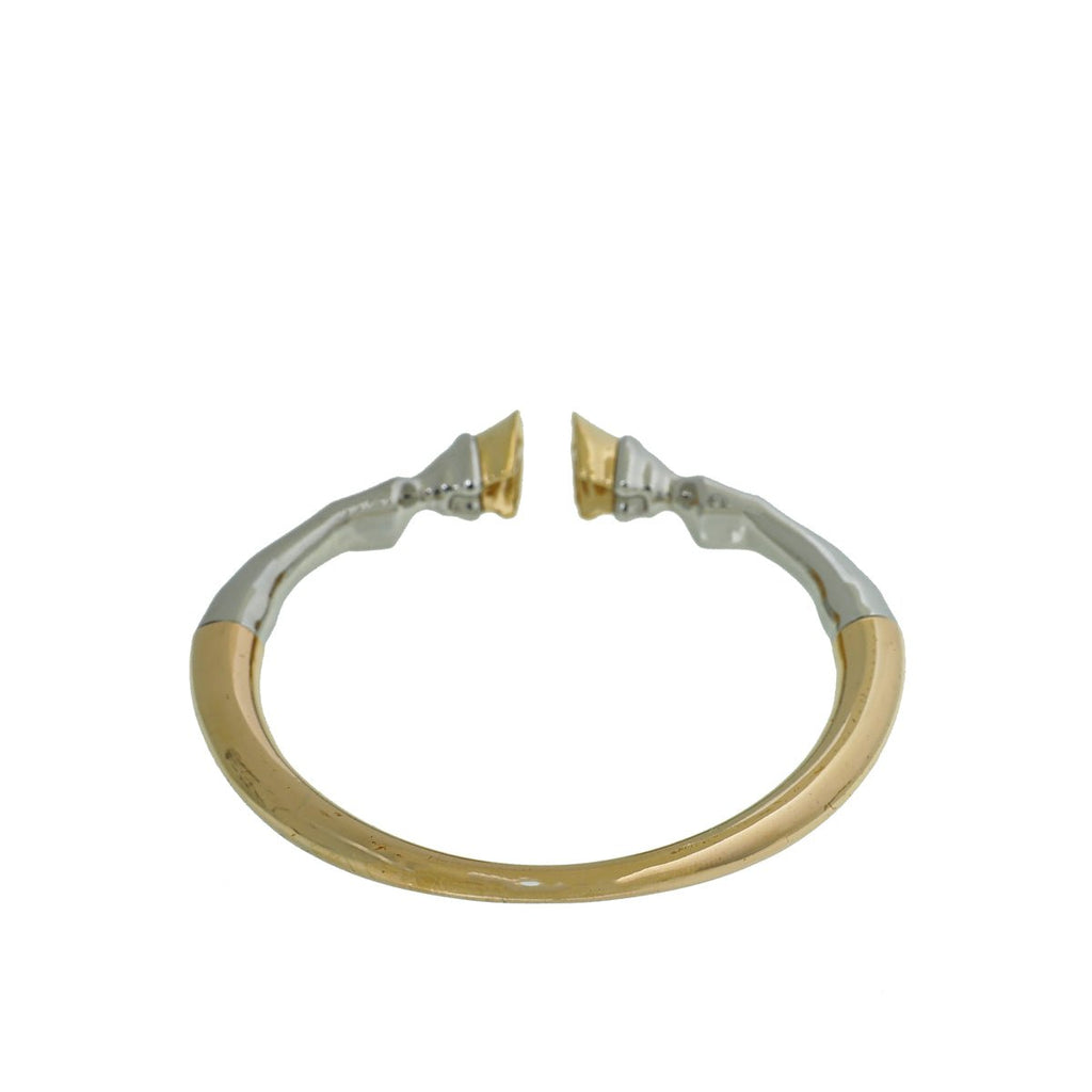 Burberry 2 Tone Finish Hoof Open Cuff Bracelet Large