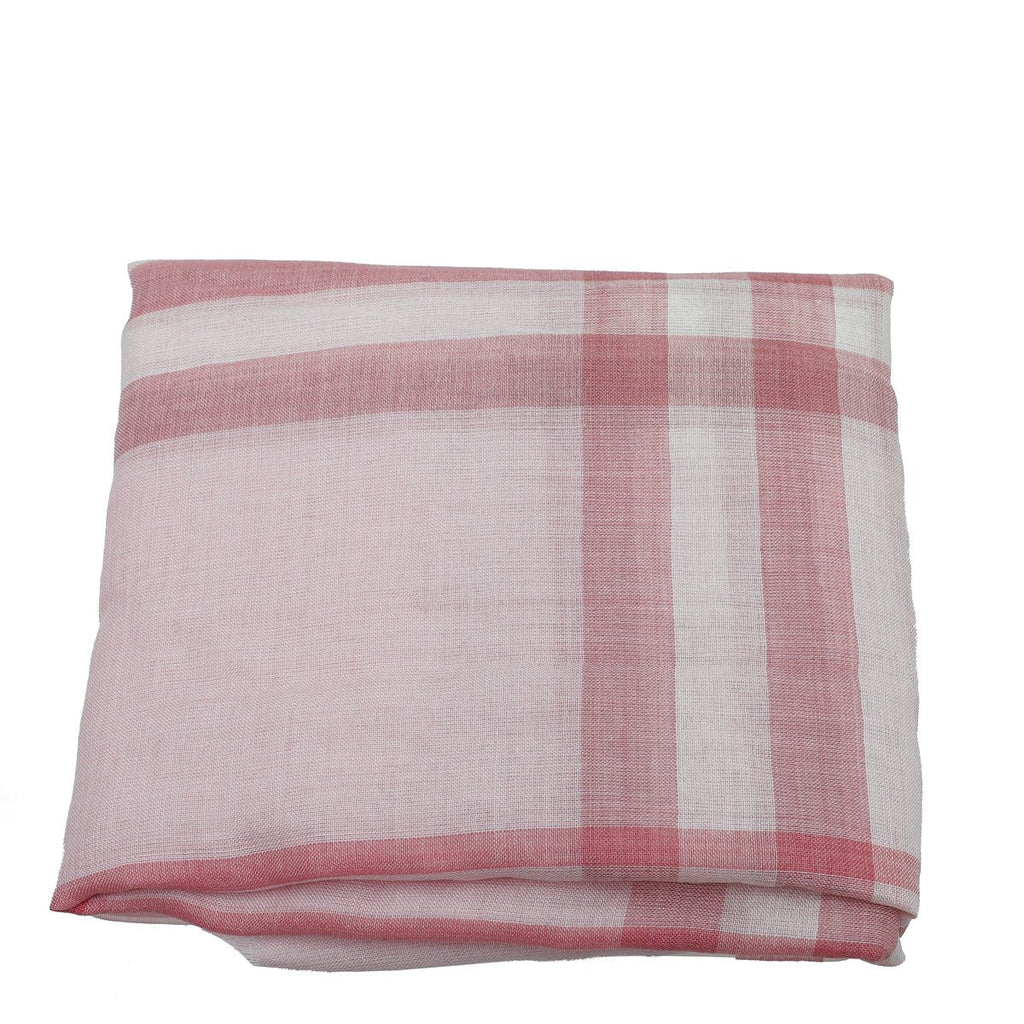Burberry Alabaster Pink Giant Check Gauze Scarf