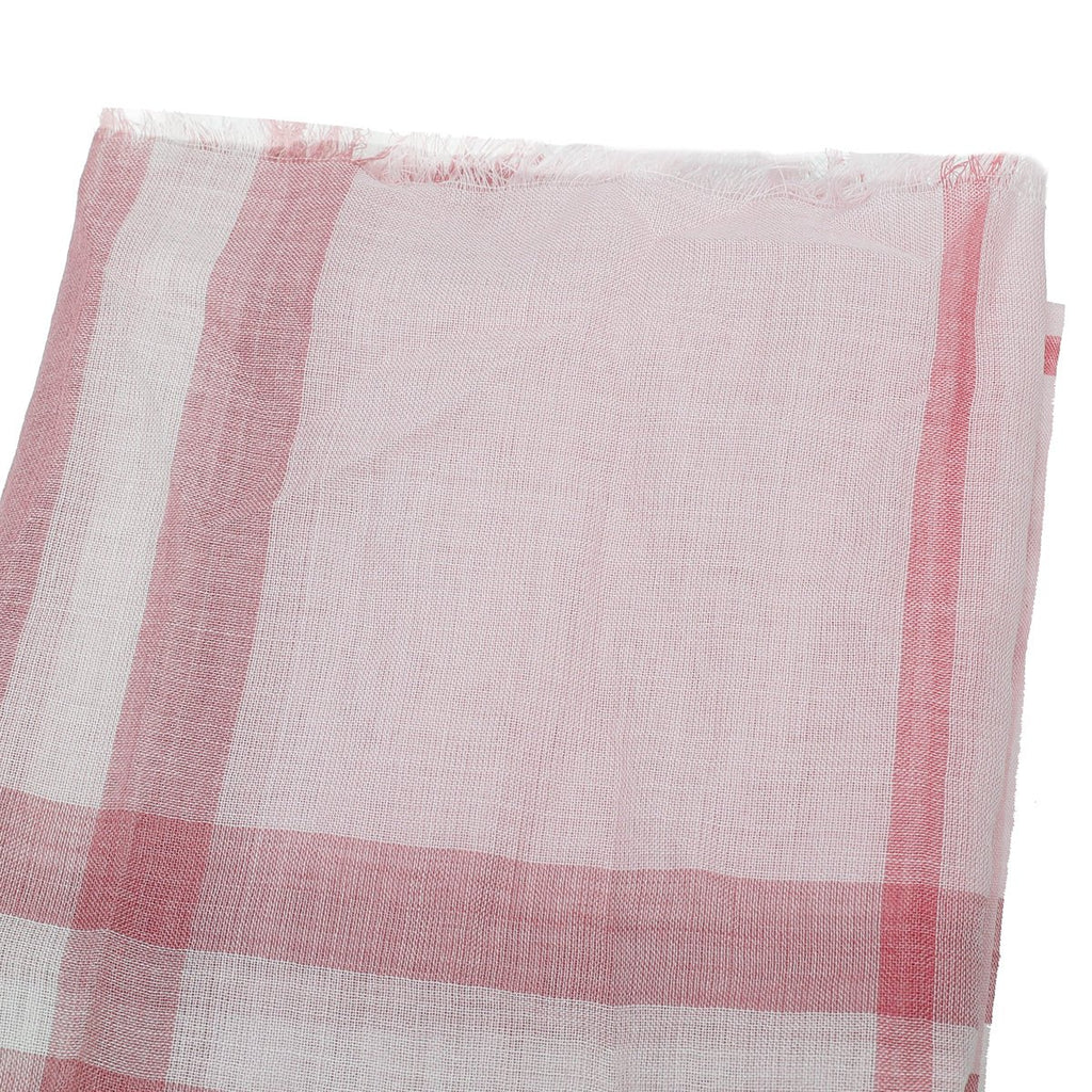 Burberry Alabaster Pink Giant Check Gauze Scarf