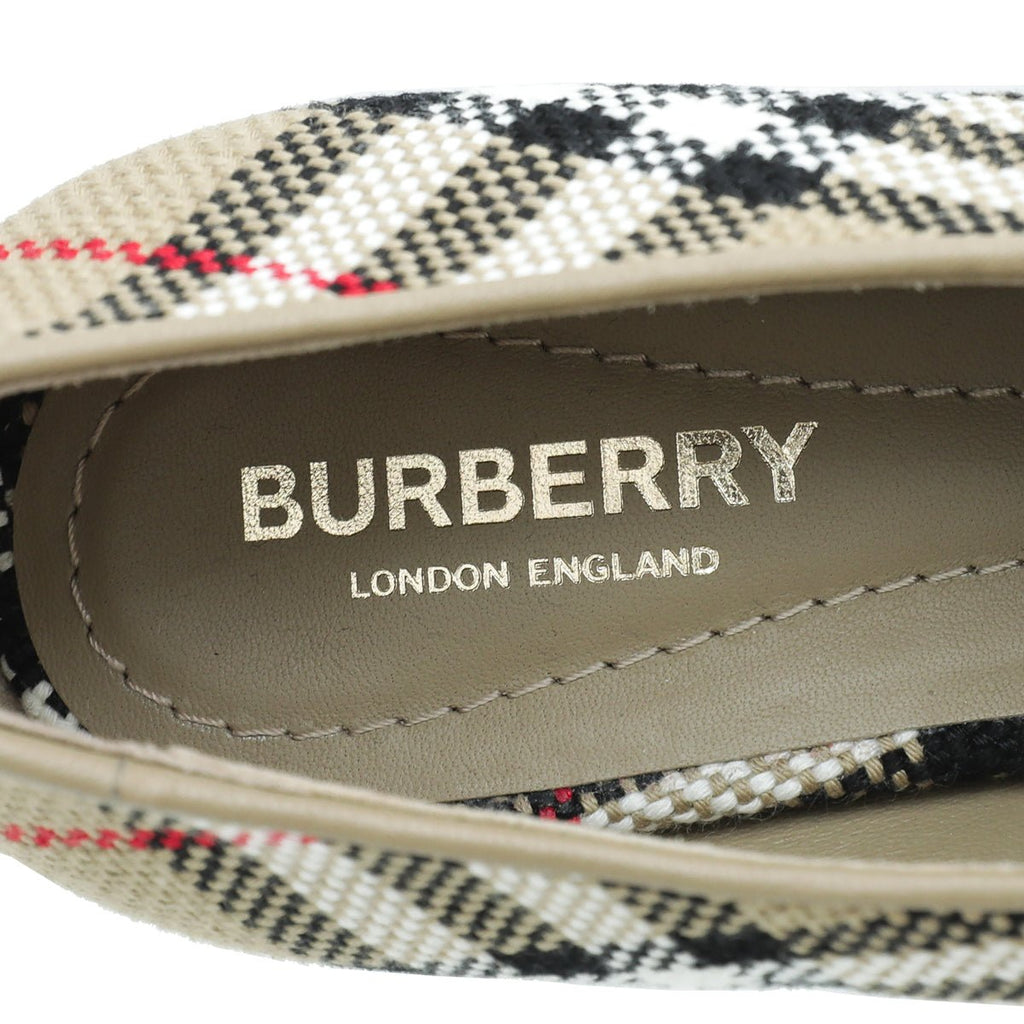Burberry Archive Beige Check Tripton Pumps 36