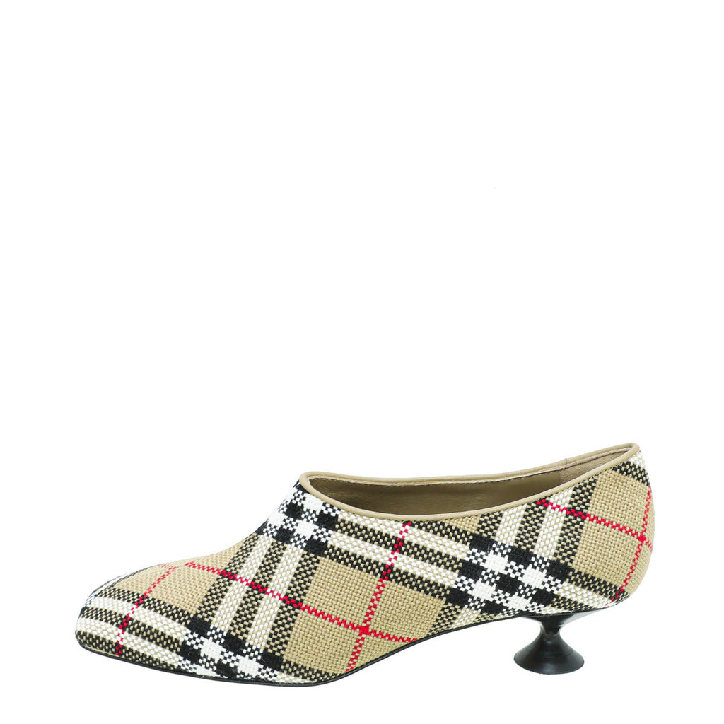 Burberry Archive Beige Check Tripton Pumps 36