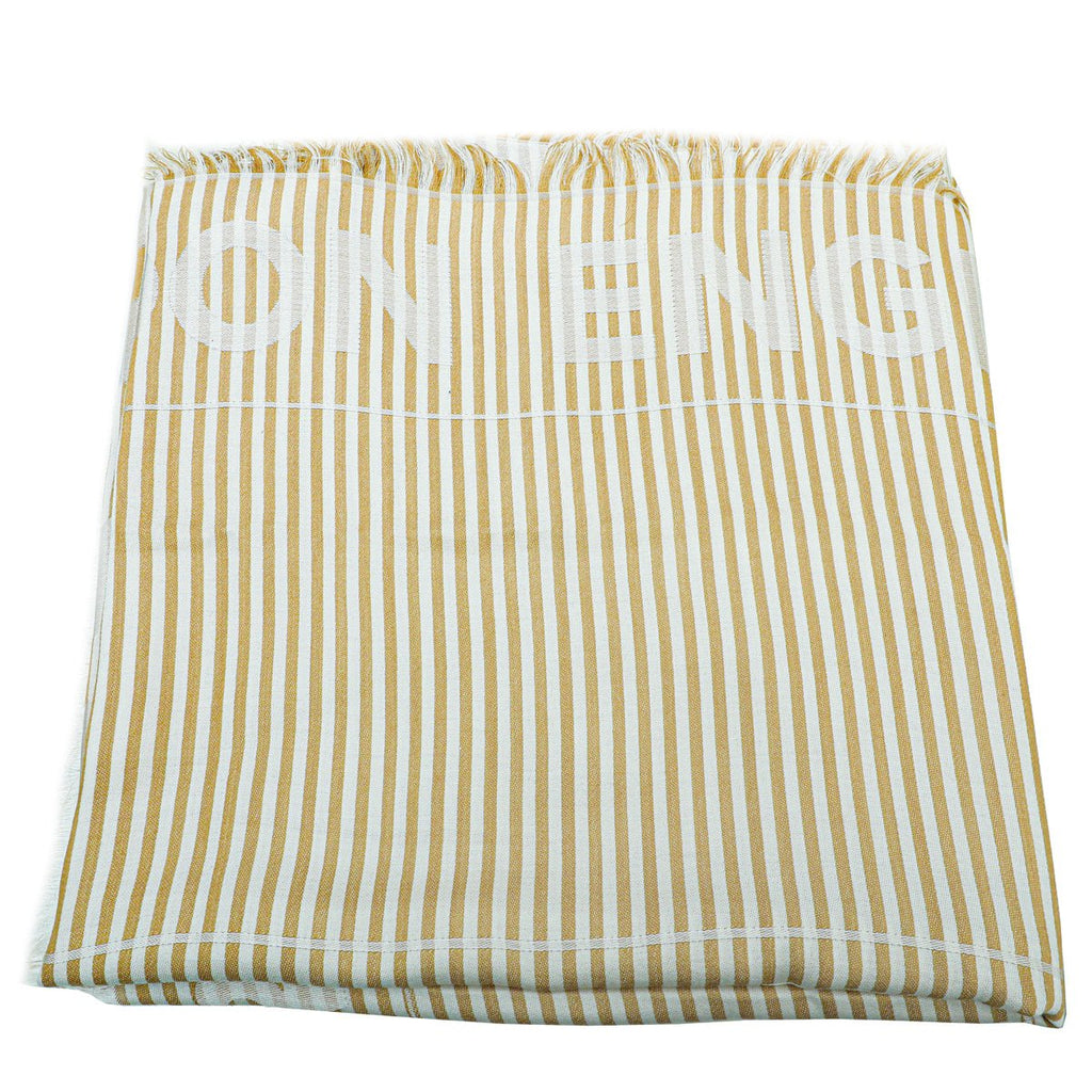 Burberry Archive Beige Logo Print Stripe Scarf