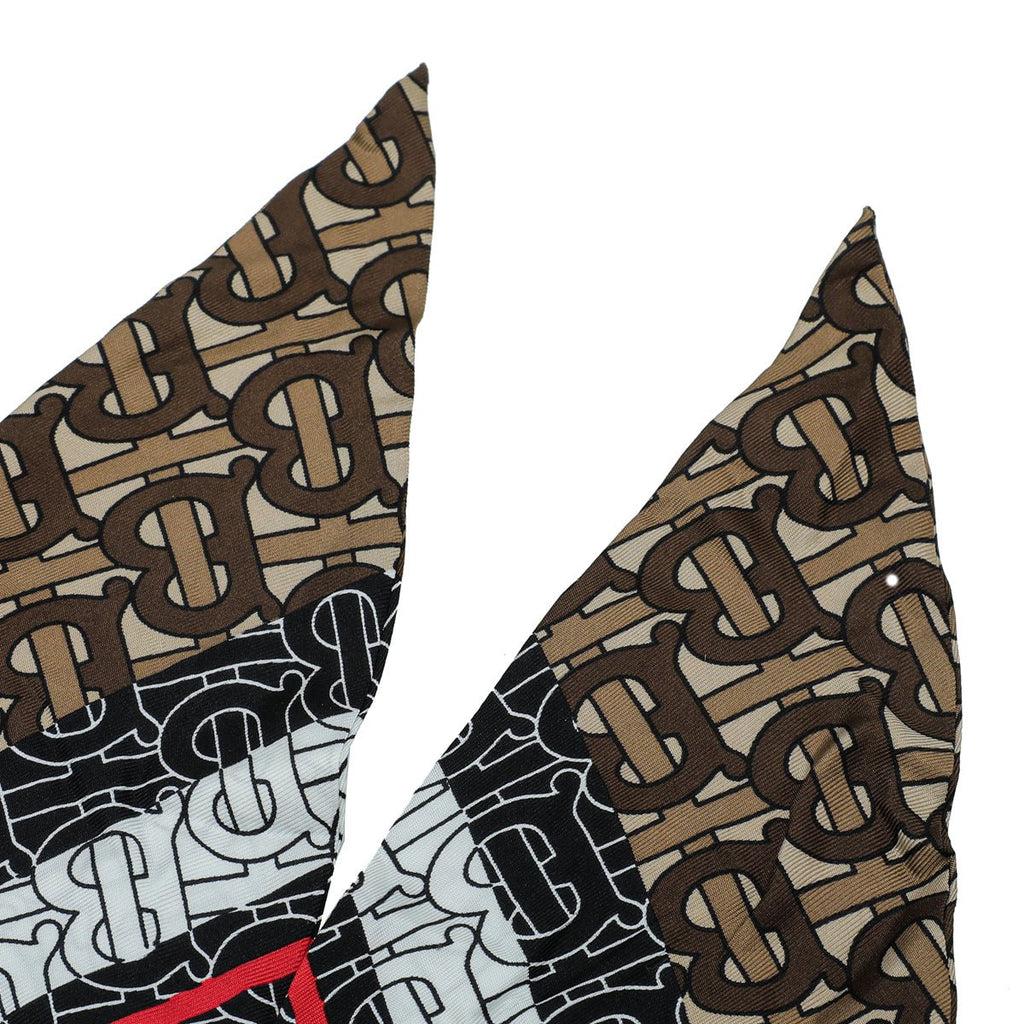 Burberry Archive Beige TB Monogram Hair Twill Silk Scarf