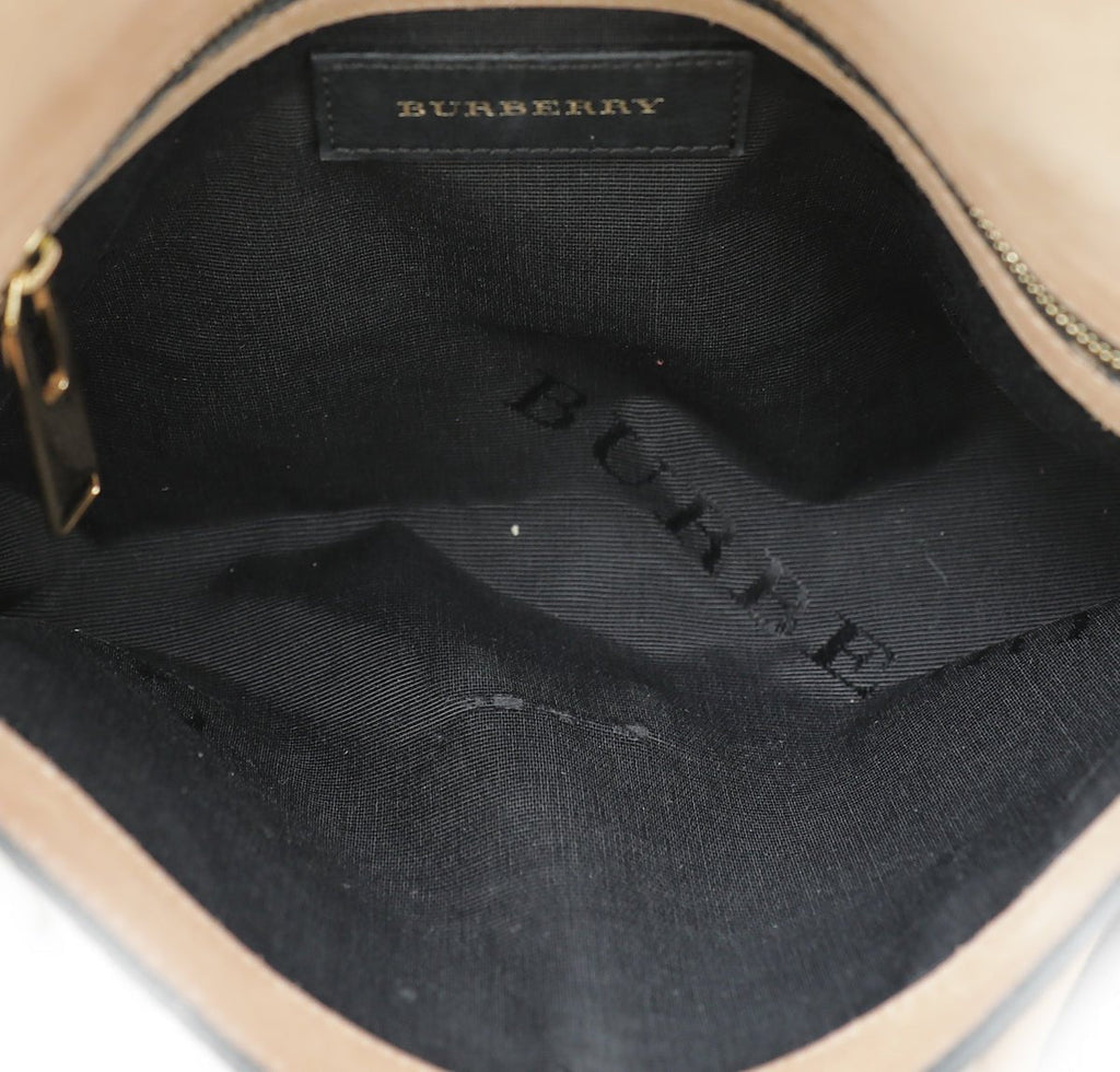Burberry Beige Signature Grain Medium Mildenhall Crossbody Bag