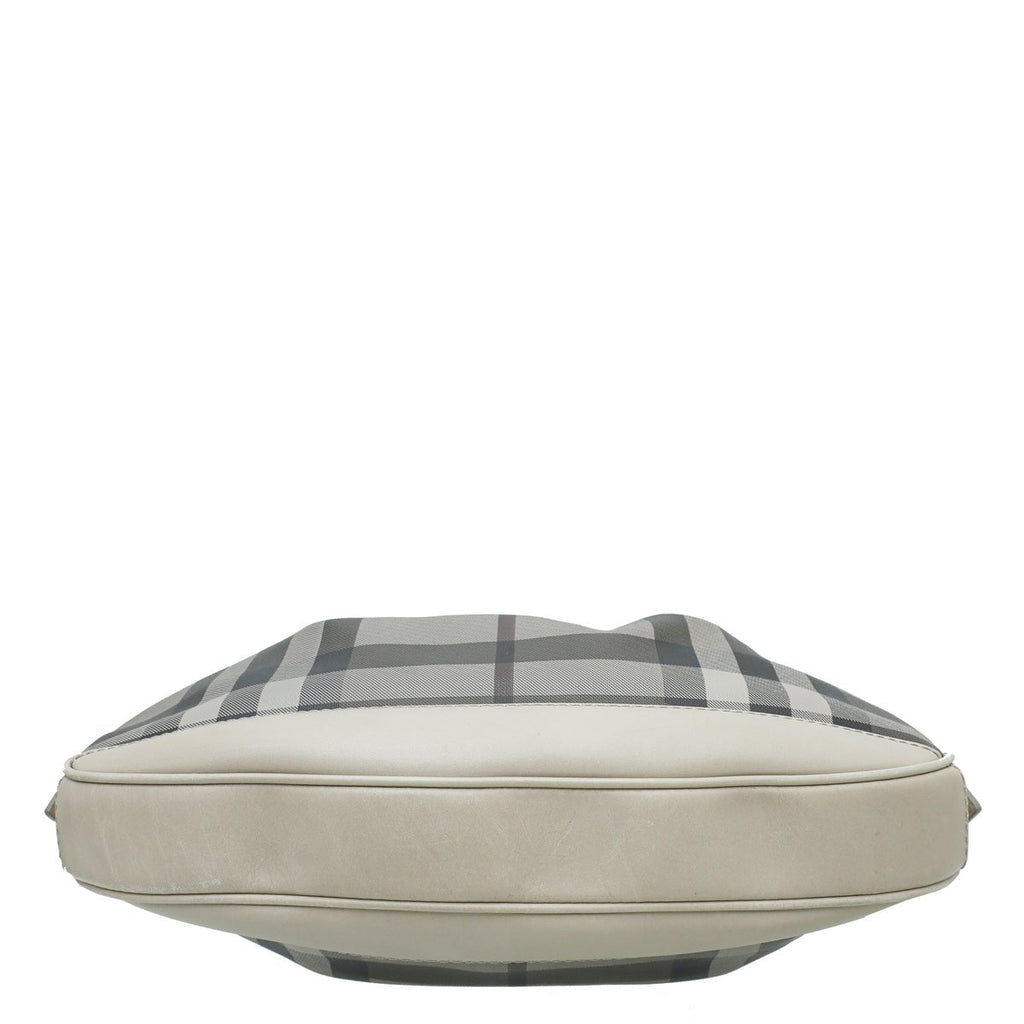 Burberry Beige Smoked Check Brooklyn Small Hobo Bag