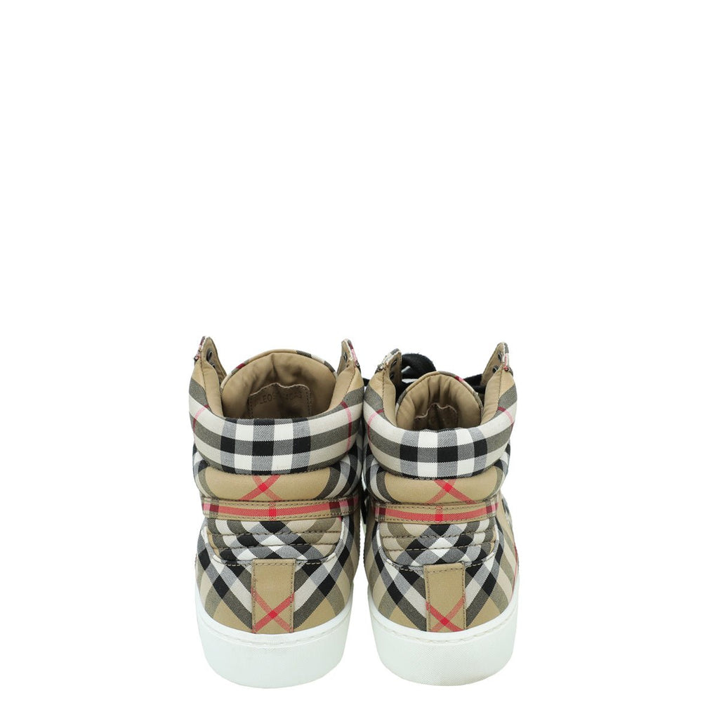 Burberry Beige Vintage Check High Top Sneaker 39