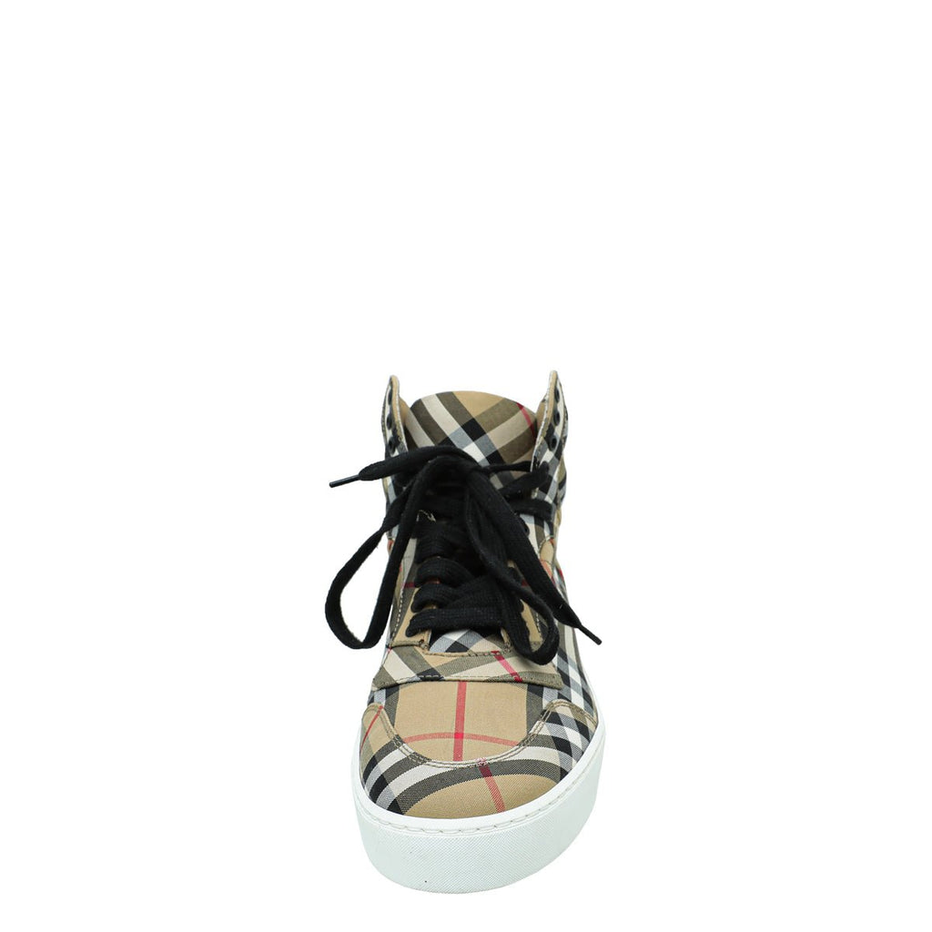 Burberry Beige Vintage Check High Top Sneaker 39